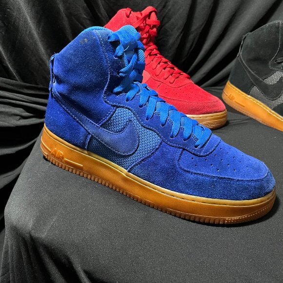 Nike Air Force 1 High ’07 LV8 Bundle – Black, Blue, Red, Mens Pre-Owned - Picture 7 of 12